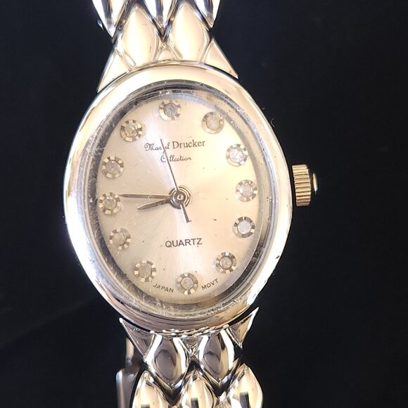New Marcel Drucker Oval Silver Quartz Women's Watch Crystal Indices 22-920S - Picture 4 of 7